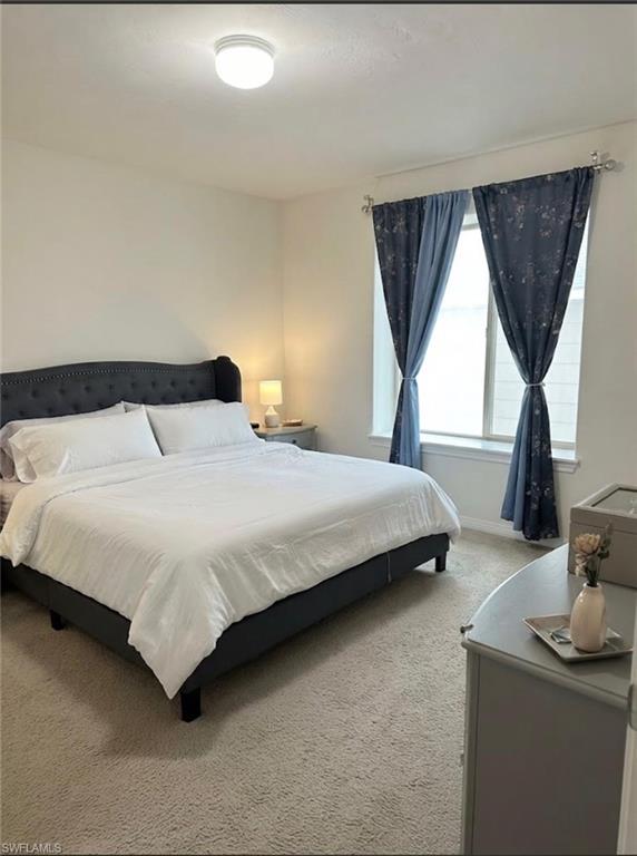 Wall-to-wall carpeting and a ceiling-mounted light fixture