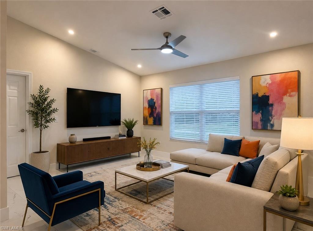 Living Room virtually staged