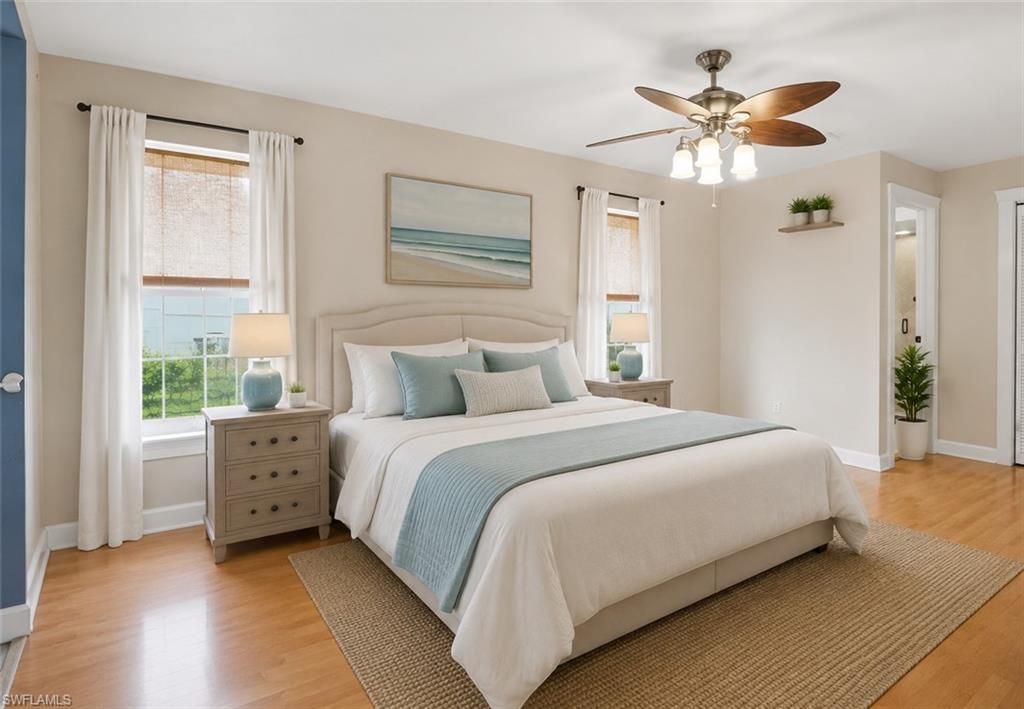Hardwood flooring with a soft neutral wall color