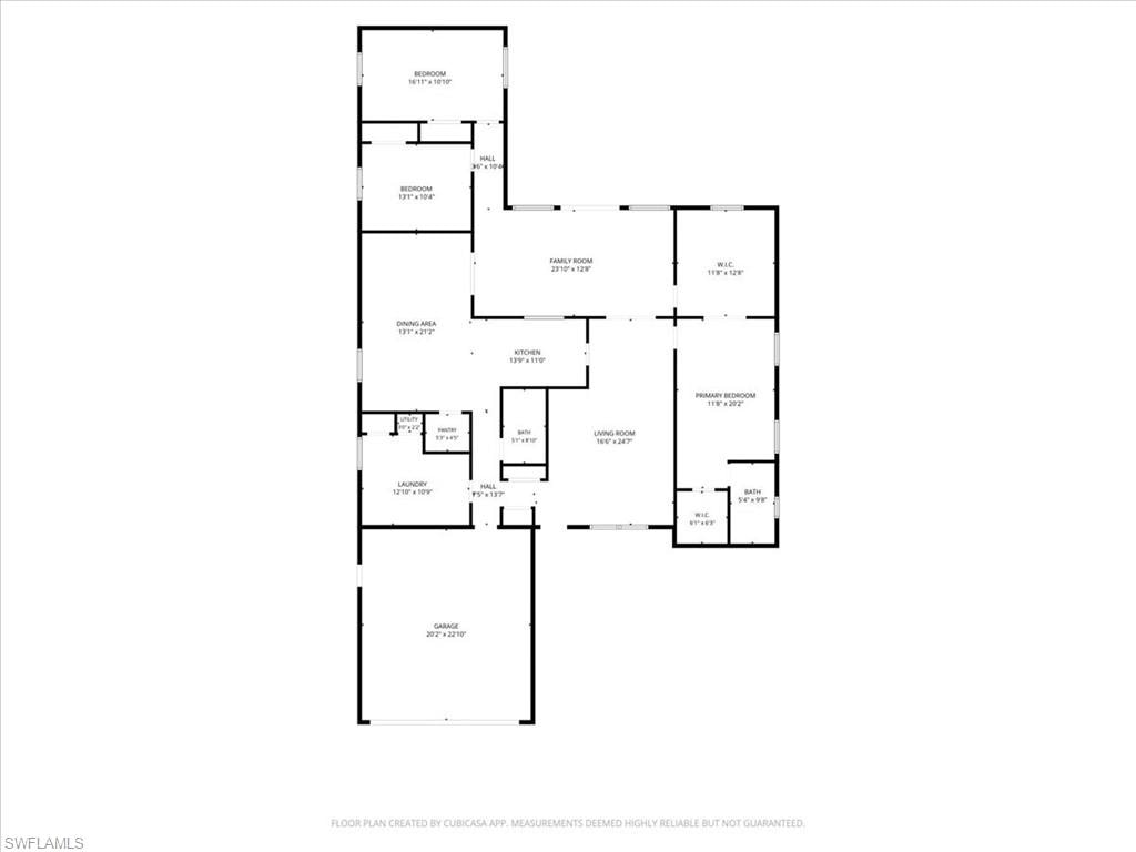Floor plan, dimensions approximate, back WIC is flex space