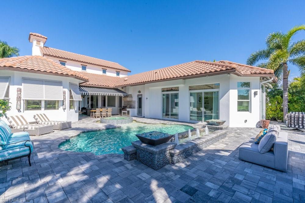 Gas heated Pool with 2 firepits and fountain feature