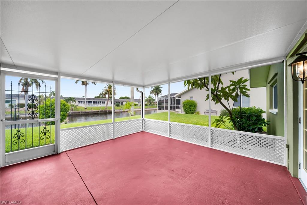 screened lanai overlooking manicured yard