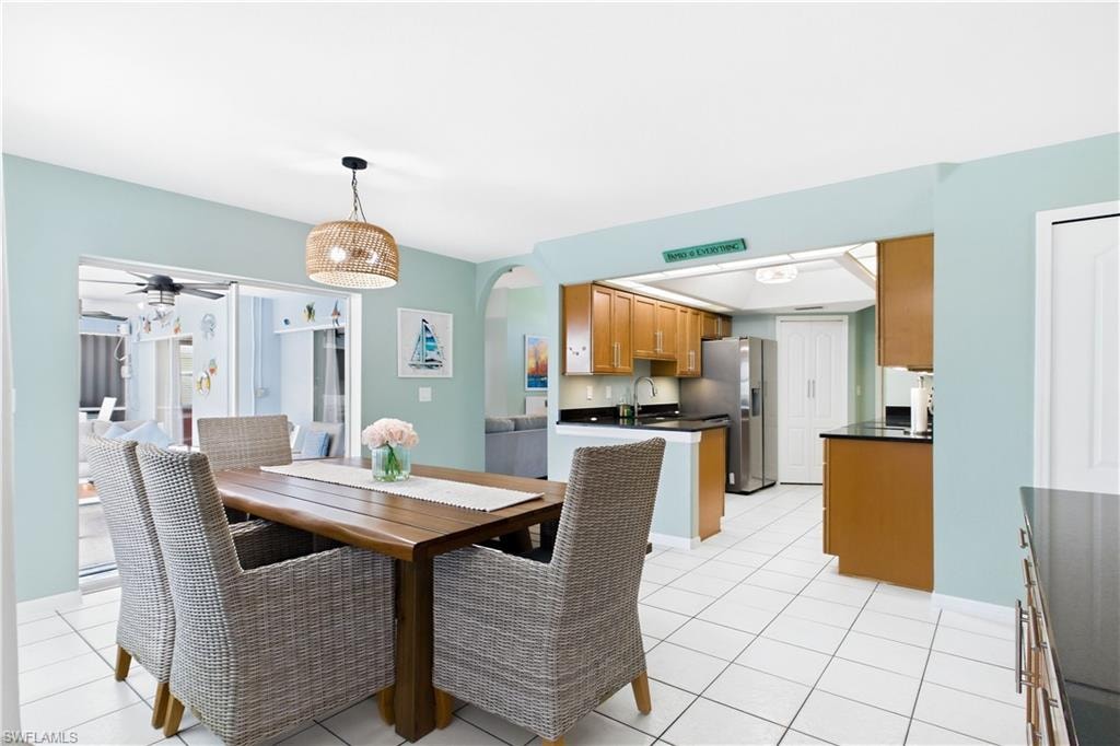 Open concept dining area off the kitchen.
