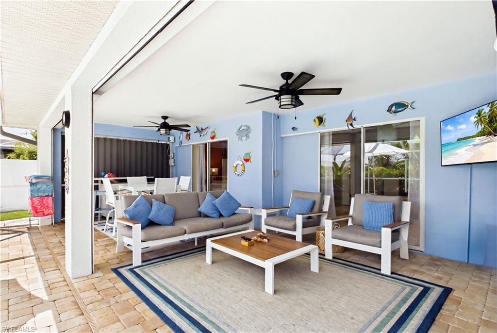 Large, covered patio and a great place to entertain in sunny SW Florida!