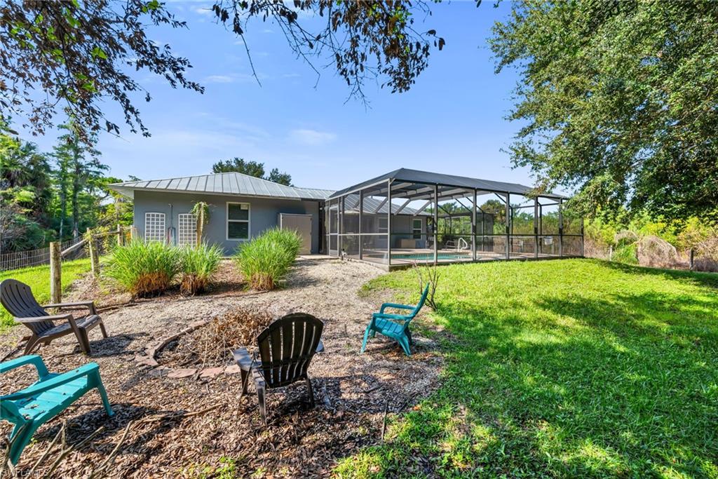 Rear yard and fire pit area