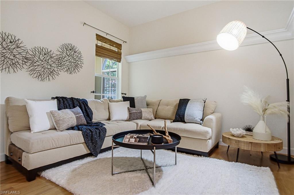 Third guest bedroom is staged as a second den
