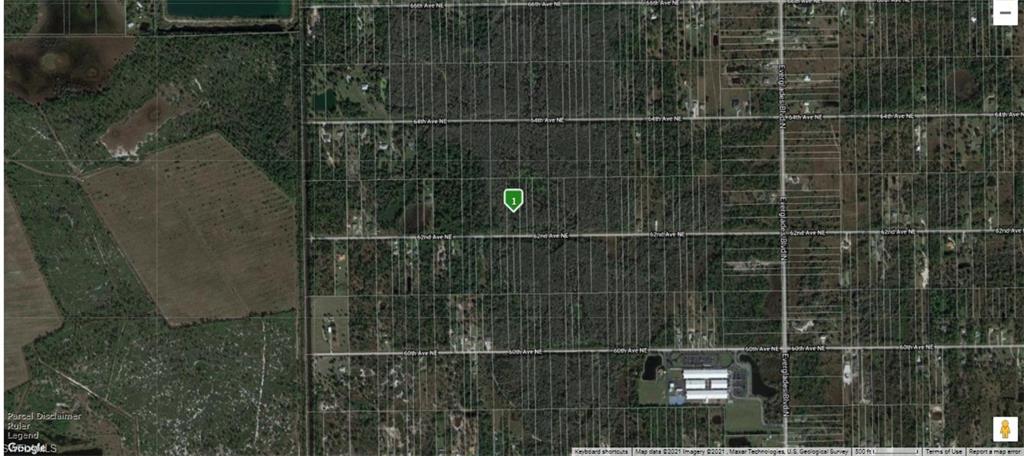 Aerial Map with Property Marker. Displaying the geographic layout and parcel divisions of the property