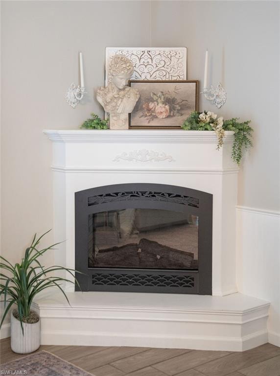 Built in electric fireplace.