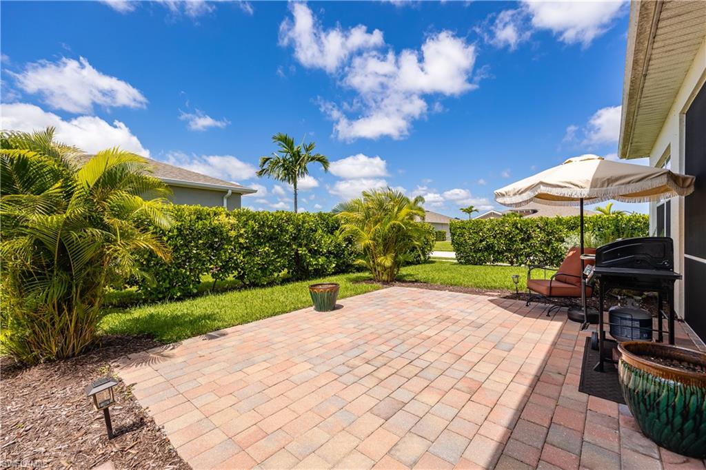 Large extended paver patio