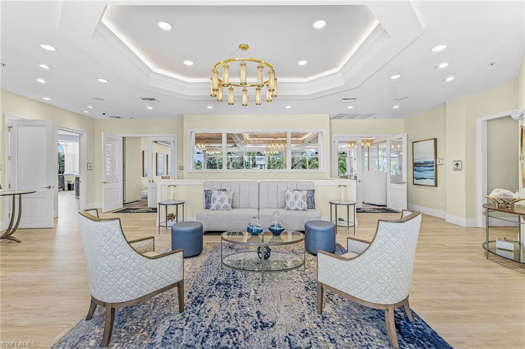 Clubhouse with dining and bar area.