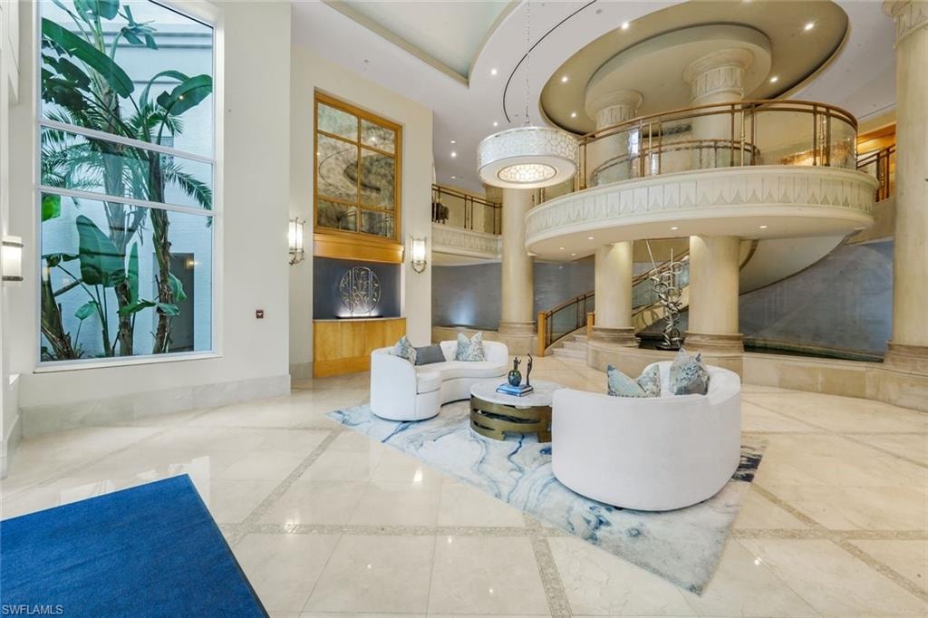 The welcoming, elegant lobby of the prestigious Estancia