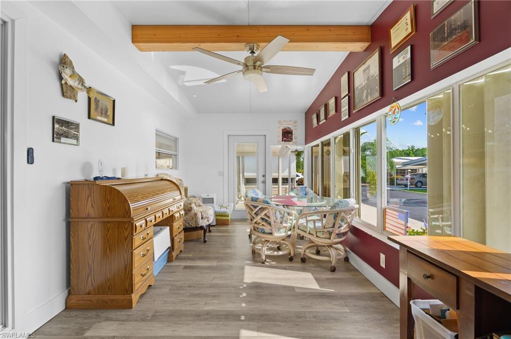 The 220-square-foot Florida room/den adds valuable enclosed interior space.