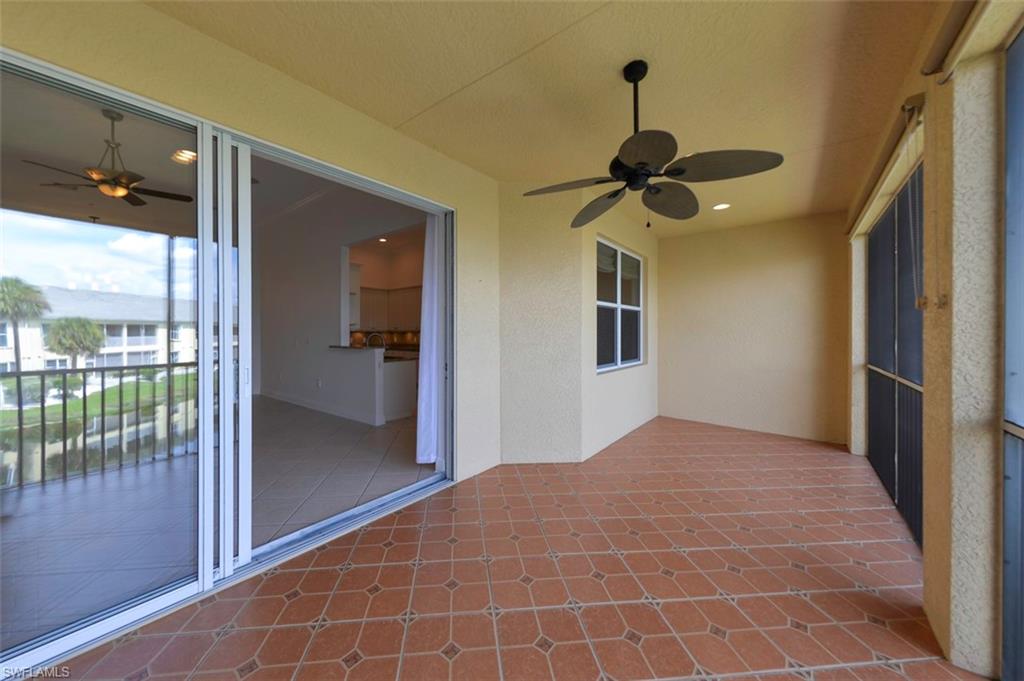 Large Lanai looking toward triple sliding glass doors to Great room