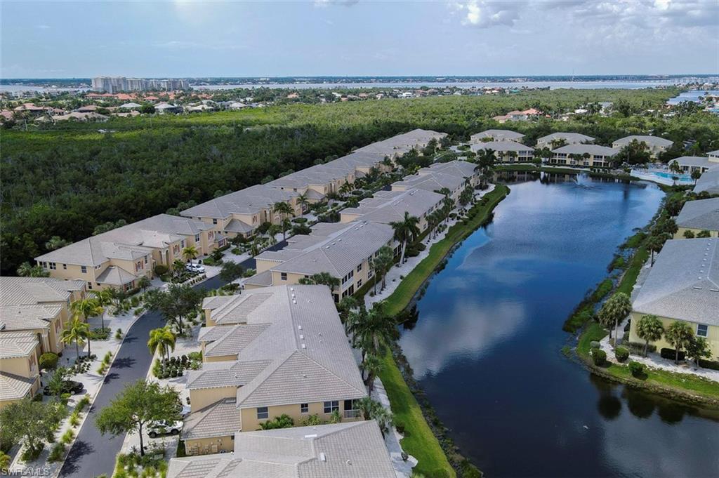 Aerial view of building and Lake