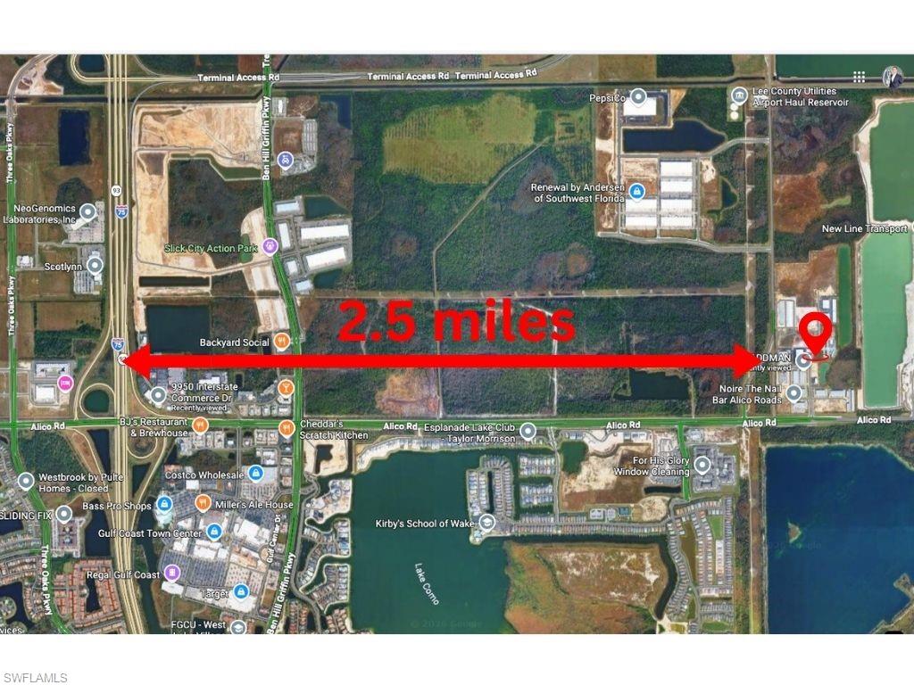 Location Map. Illustrating the distance from the property to a specified point of interest