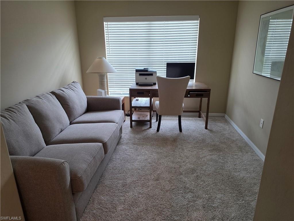 Wall-to-wall carpeting and neutral wall tones