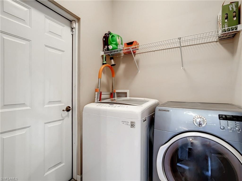 Wire shelving installed above appliances