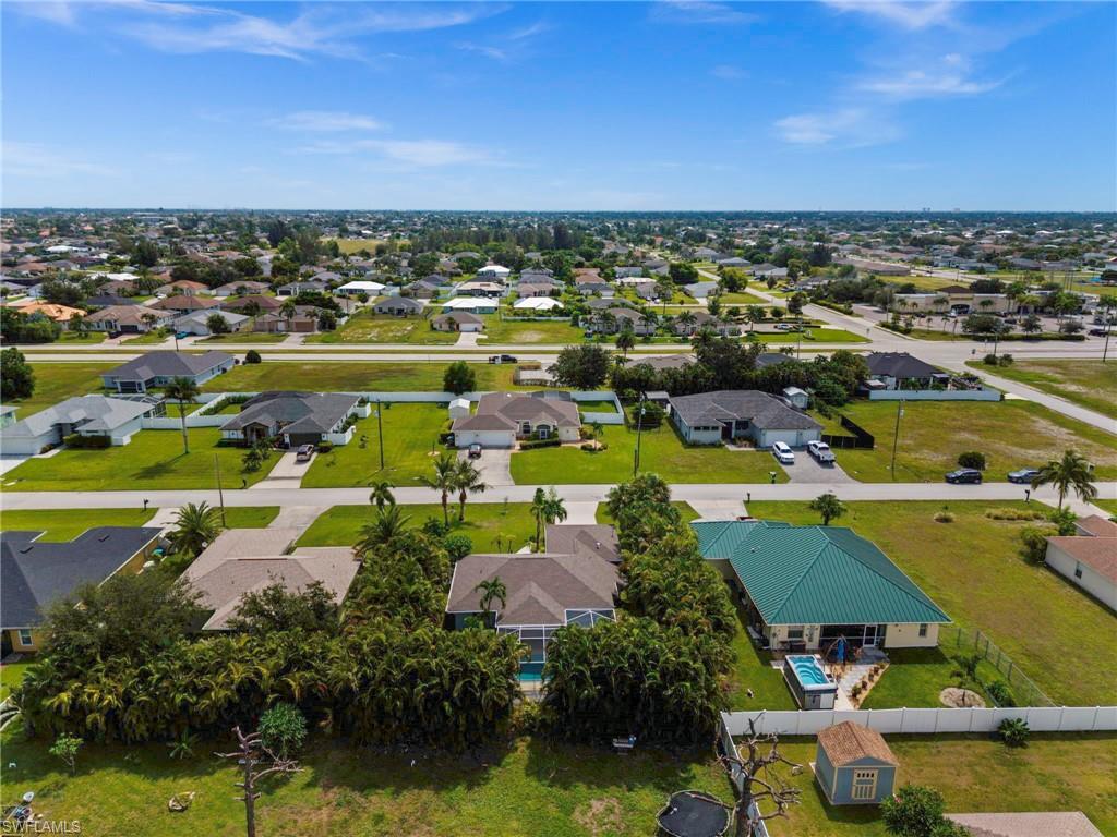 Aerial view of the back of the house