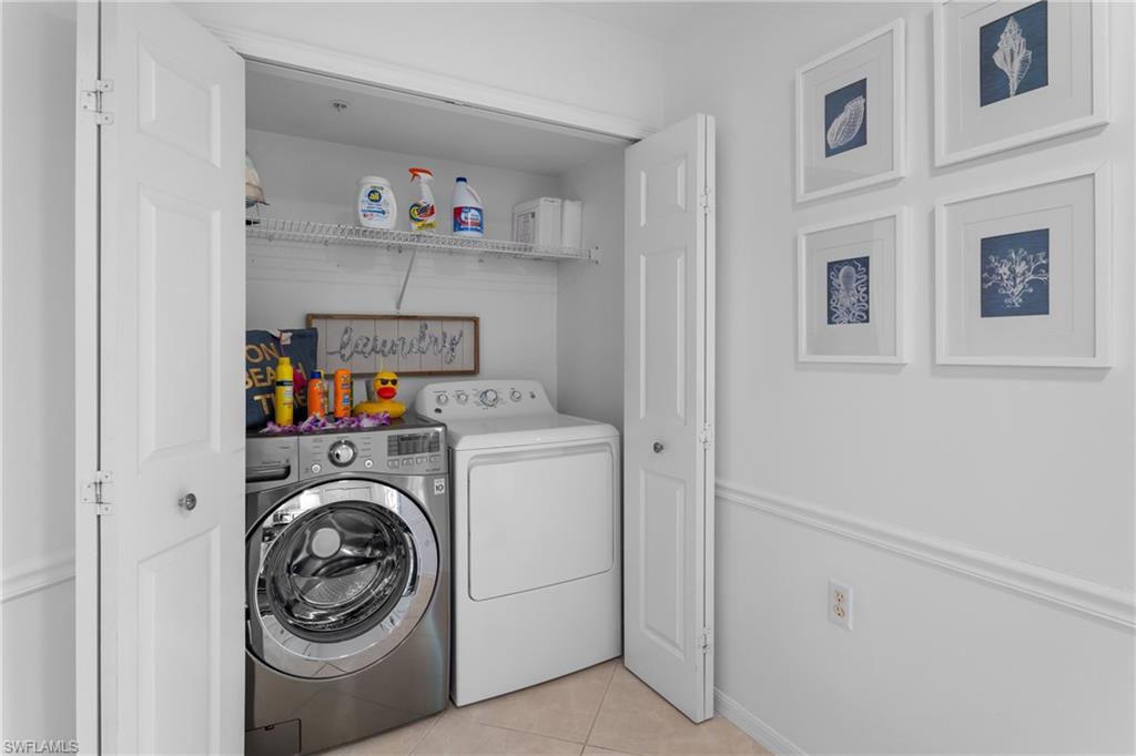 Dedicated laundry closet with bi-fold doors