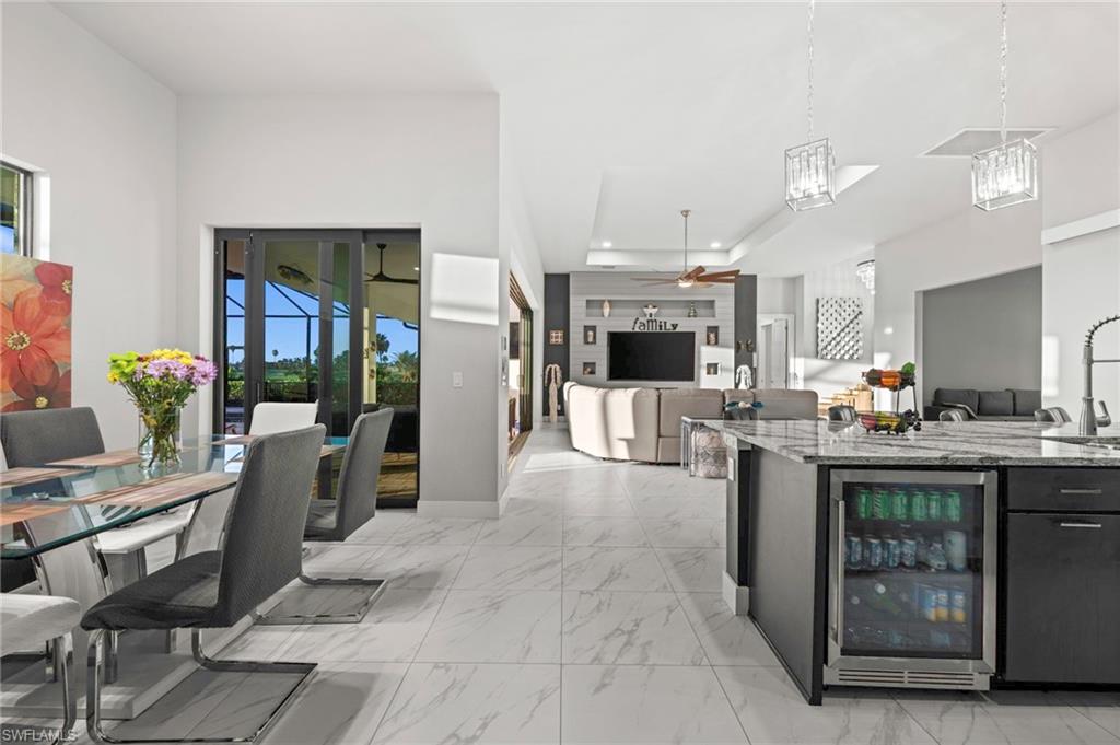 Island with Beverage Fridge