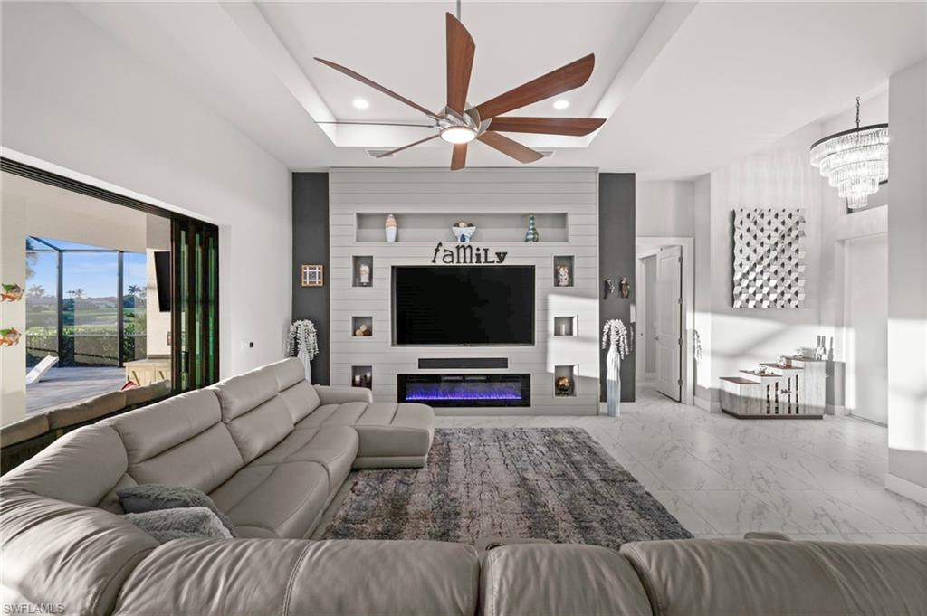 Generous Great Room with Built In Electric Fireplace