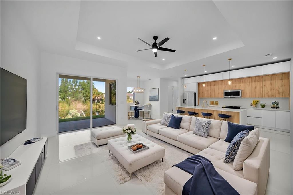 Virtually staged living room