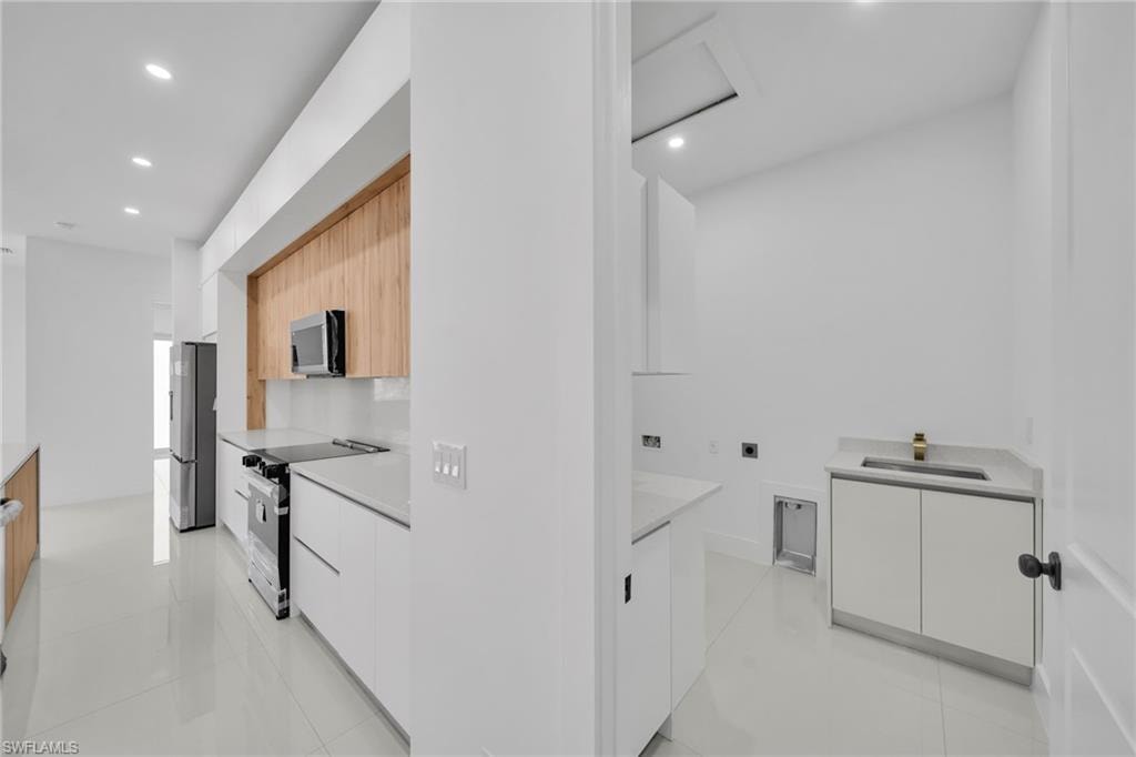View of kitchen and laundry room