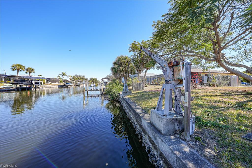 Waterfront canal with a concrete seawall