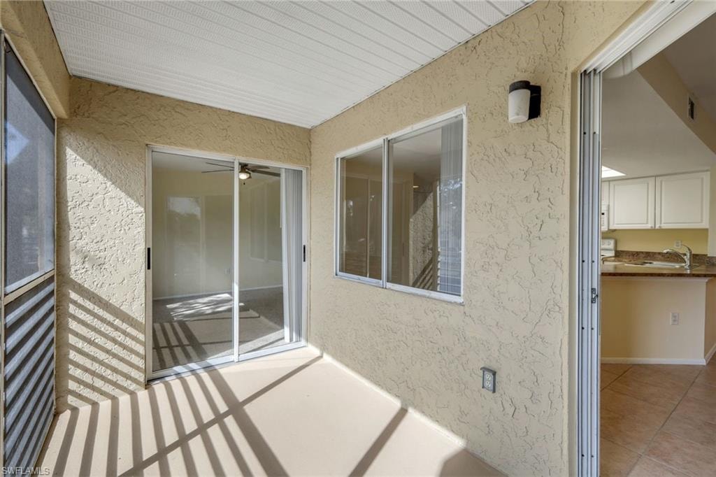 Balcony with a sink