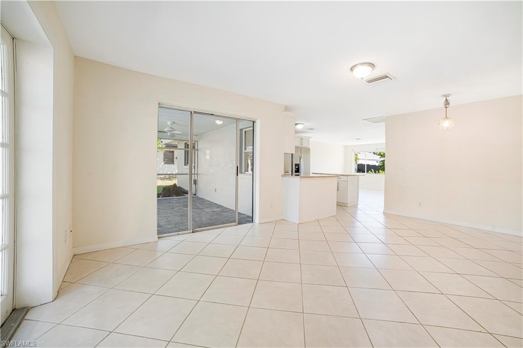 View of tiled spare room