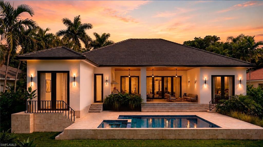 (Rendered photo) White stucco exterior with a dark tile roof