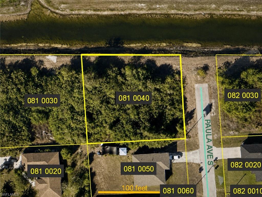 Aerial Lot Map. Displaying property boundaries, parcel identification numbers, and street names