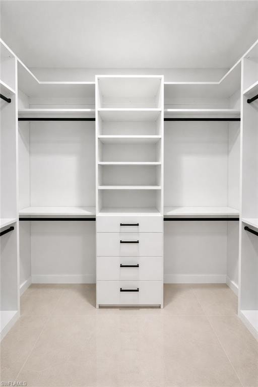 View of walk in closet