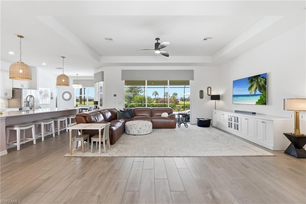 Tray ceiling and open concept living