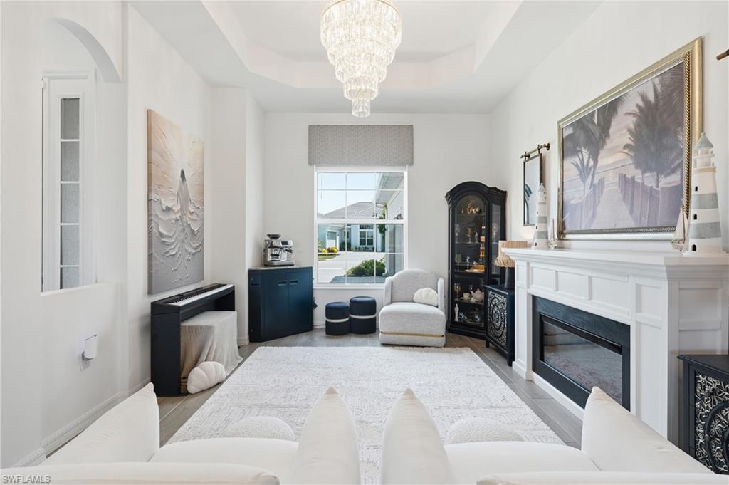 Flex room being used as cozy living area