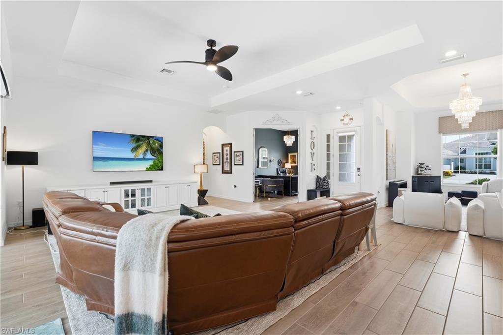 Tray ceiling and open concept living