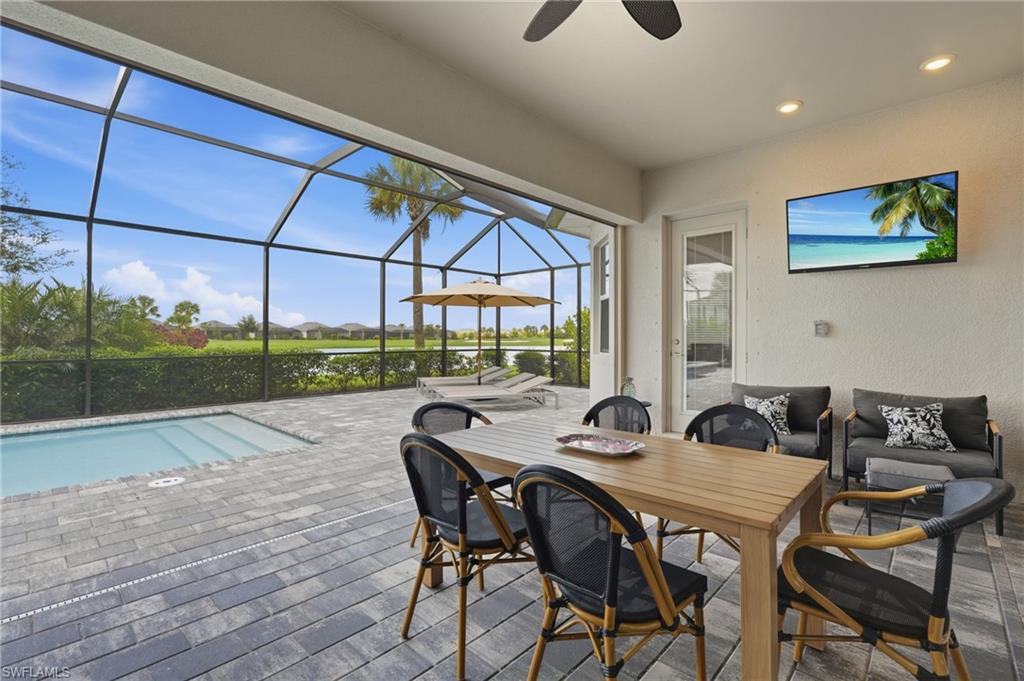 Backyard and lush landscaping with extra bushes added for privacy