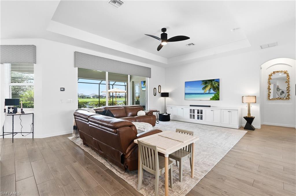 Tray ceiling and open concept living