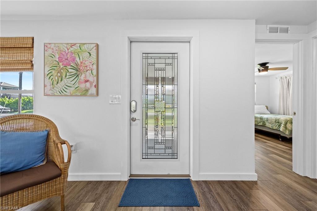Wood-finish flooring throughout