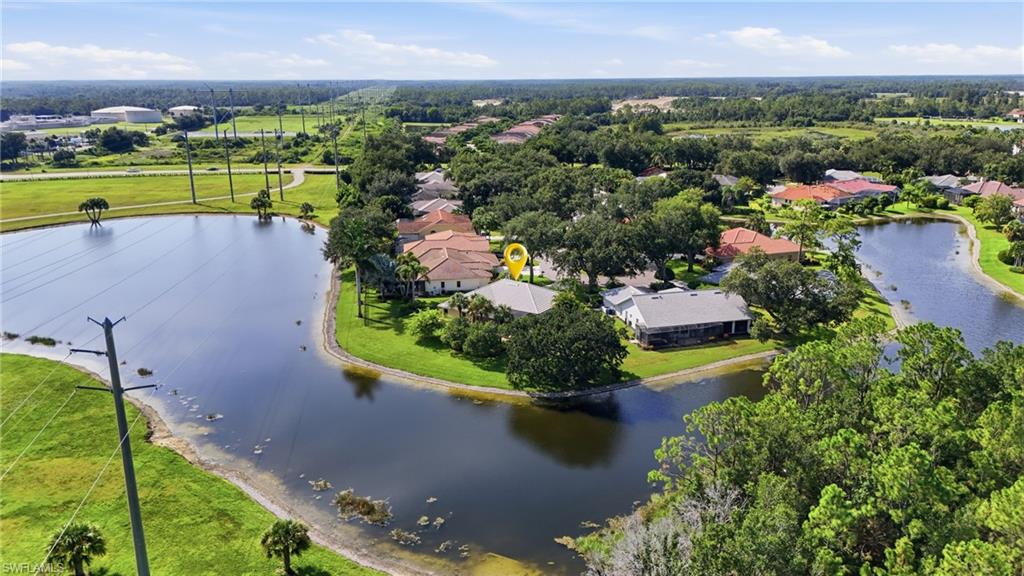 Rear Aerial showing Lake & Preserve