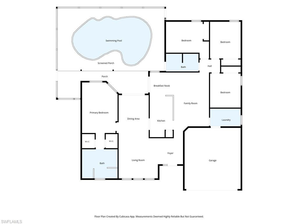 Floor Plan - Please note pool layout not accurate or to scale. Please see photos.